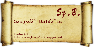 Szajkó Balázs névjegykártya