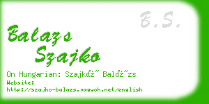 balazs szajko business card